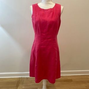 Pink Linen fully lined A-Line shift dress